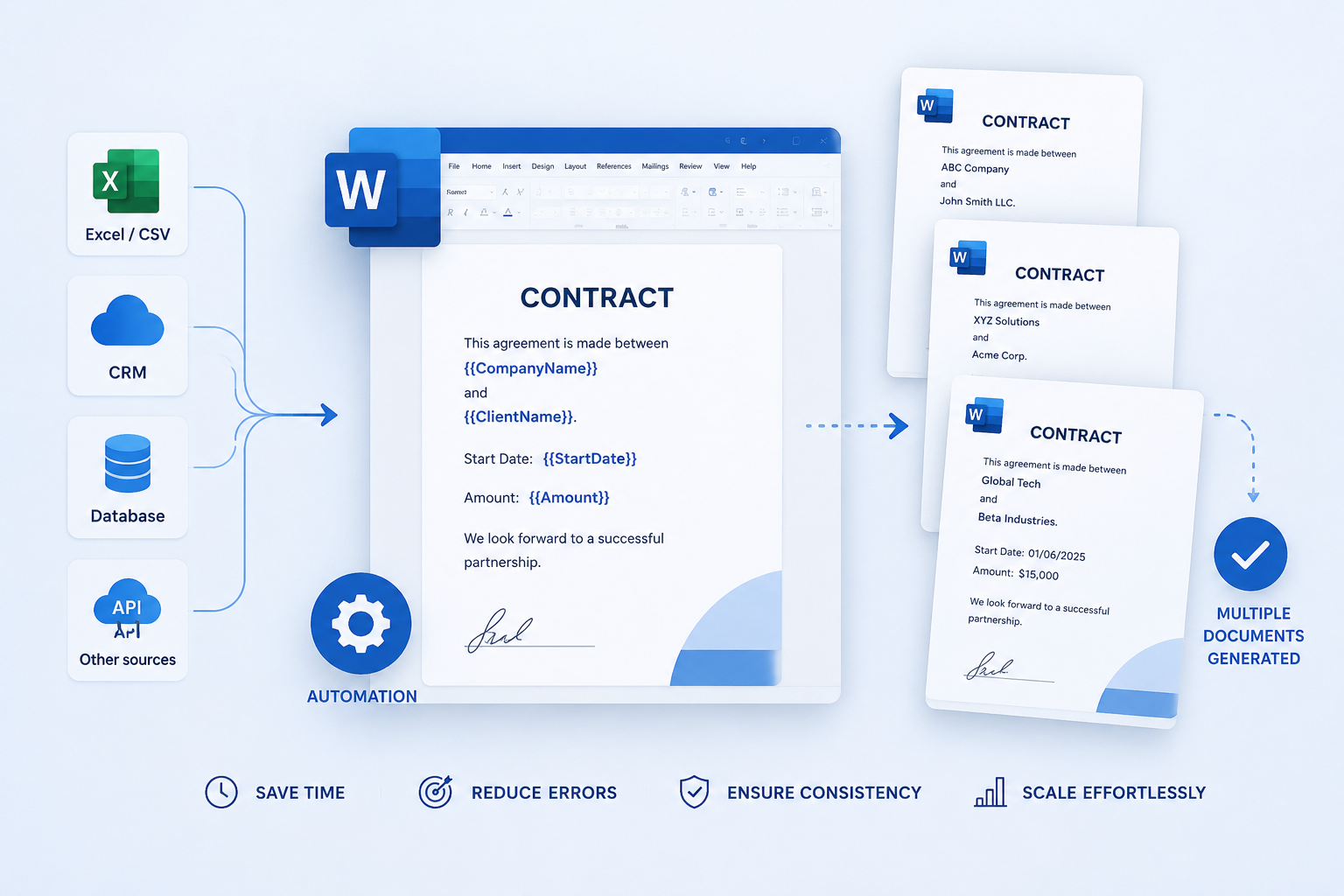 Word document automation for businesses